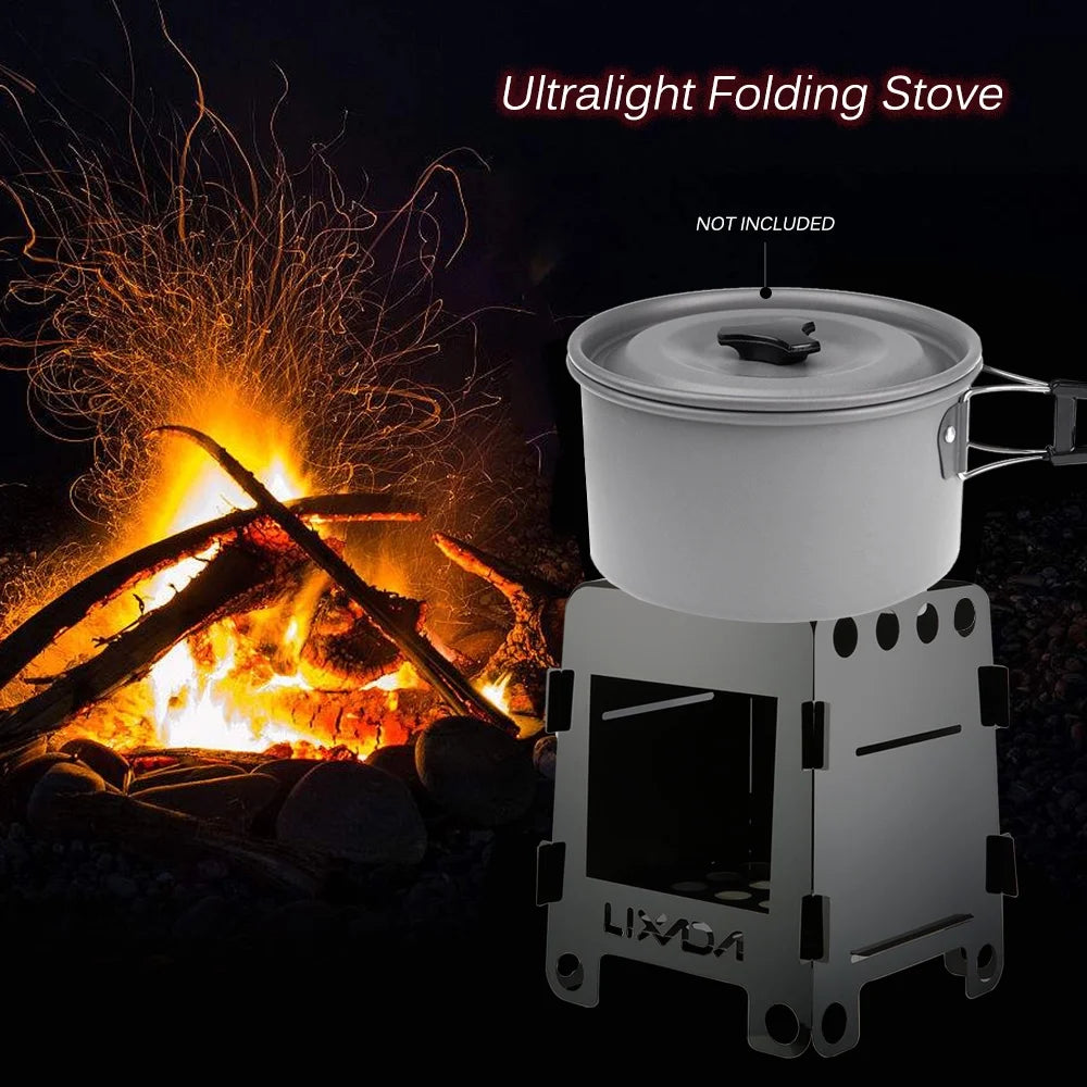 Portable Folding Stainless Steel Wood Burning Stove Y31535