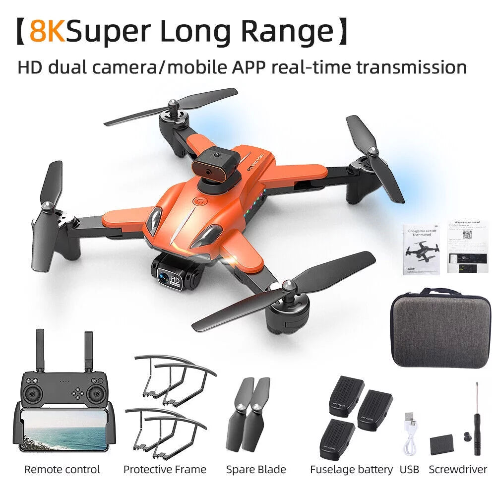 Foldable 5G 4K Drone with HD Dual Camera Orange I5904