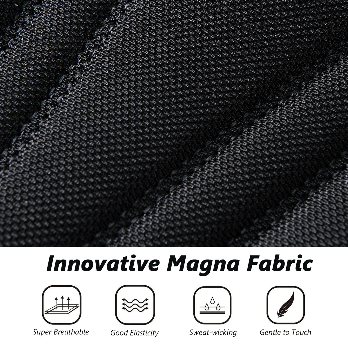 Black 5 Seats Breathable Car Seat Covers Full Set P7071