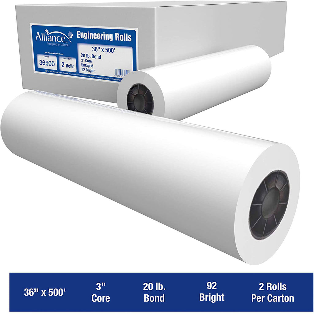 36 inch x 500 Foot 20lb Bond Plotter Paper P613472