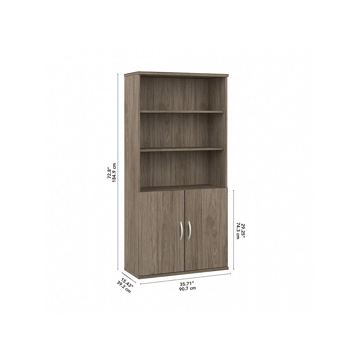 Tall 5 Shelf Bookcase with Doors V7987