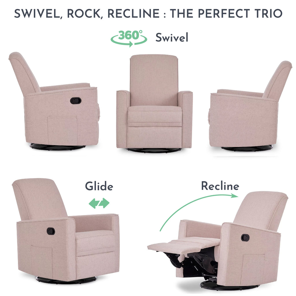Rose Polyester Glider Recliner H80273