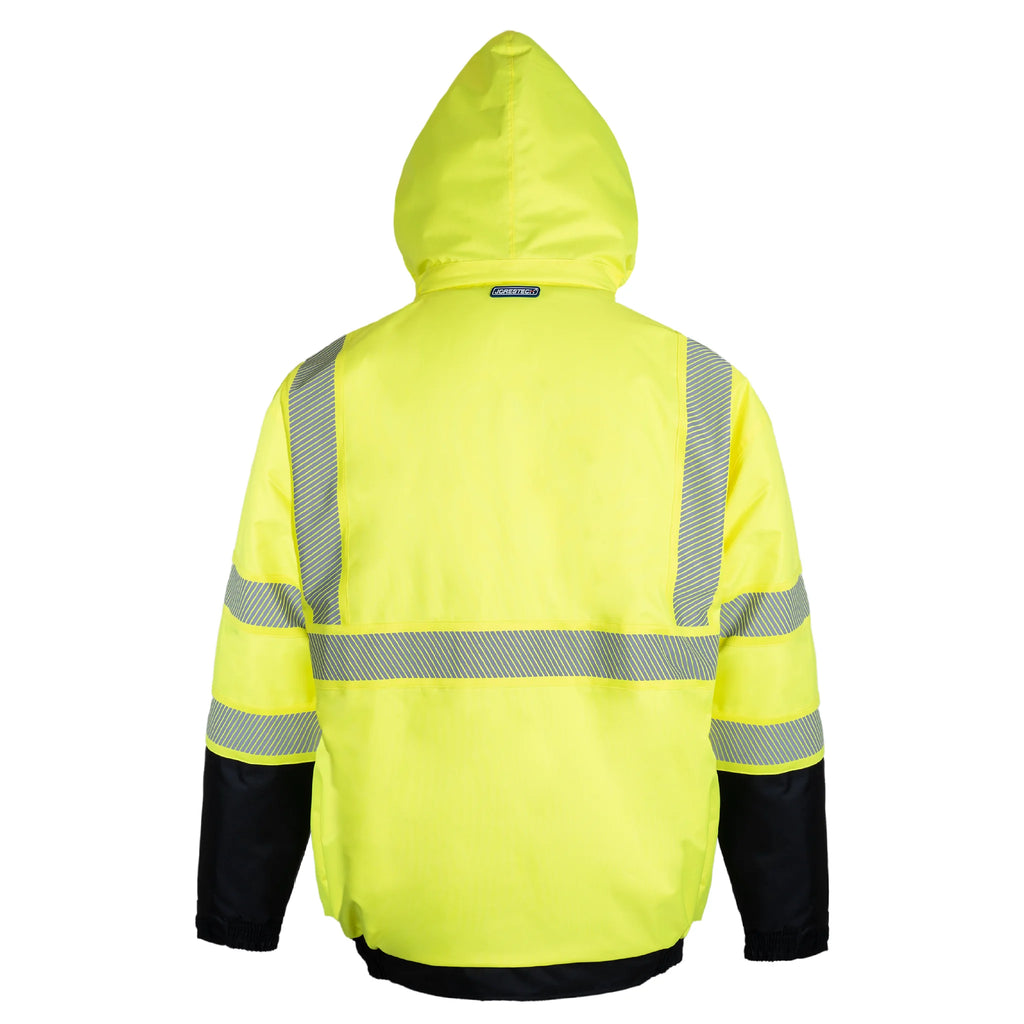 Hi-Vis Safety Jacket with Removable Hood, Yellow, XL E95147