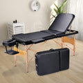 Black Ergonomic Massage Table with Carrying Case T1766
