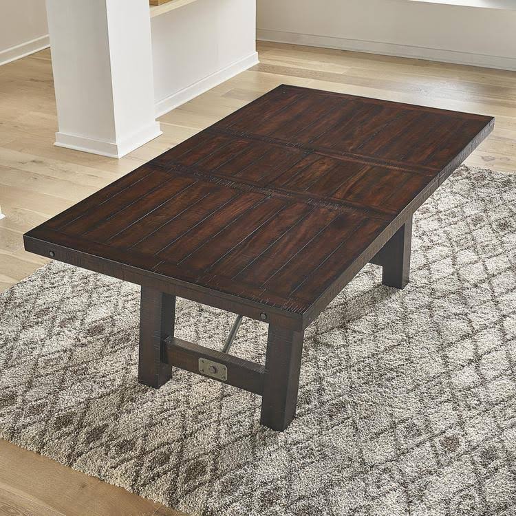 Rustic Mahogany Trestle Table V1067