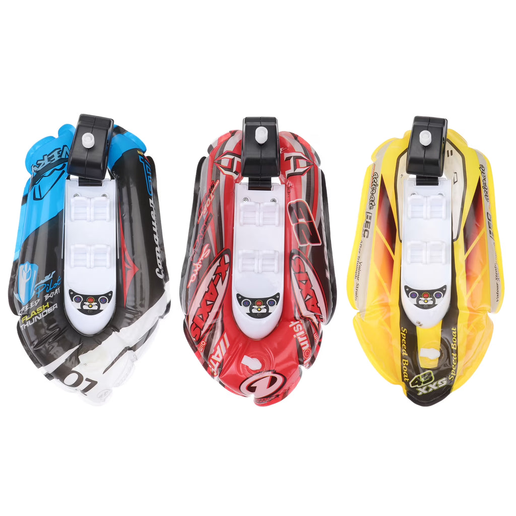 3pcs Mini Inflatable Paddle Boat Bathing Toy (Blue + Red + Yellow) F82852