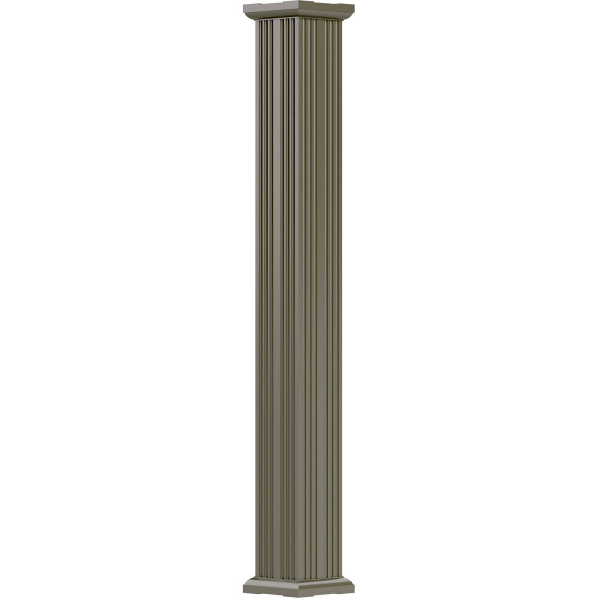 6x22 x 8 Endura-Aluminum Column, Square Shaft, Non-Tapered, Fluted, Clay Finish with Capital Y222636