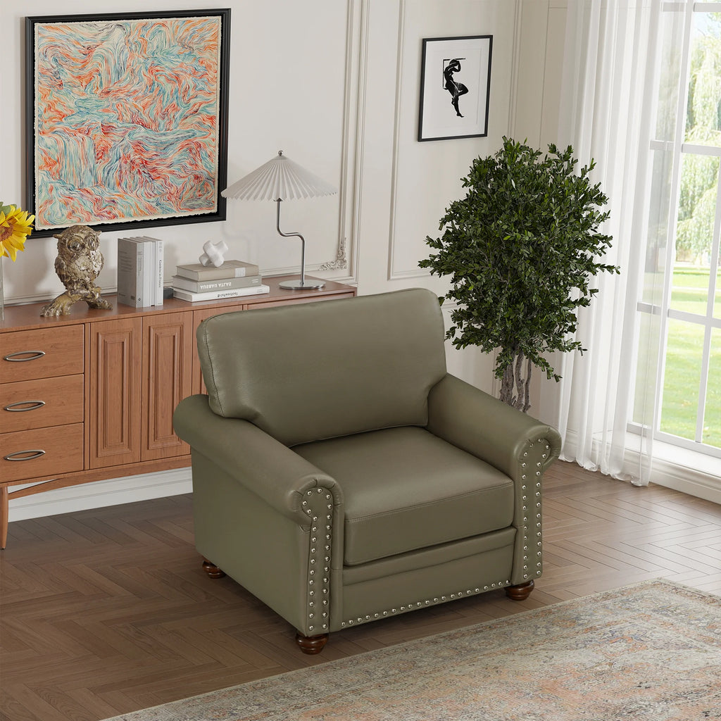 Grey Faux Leather Single Seat Sofa Chair K460