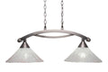 2 Light 33 inch Island Light in Brushed Nickel with Italian Ice Glass V971705