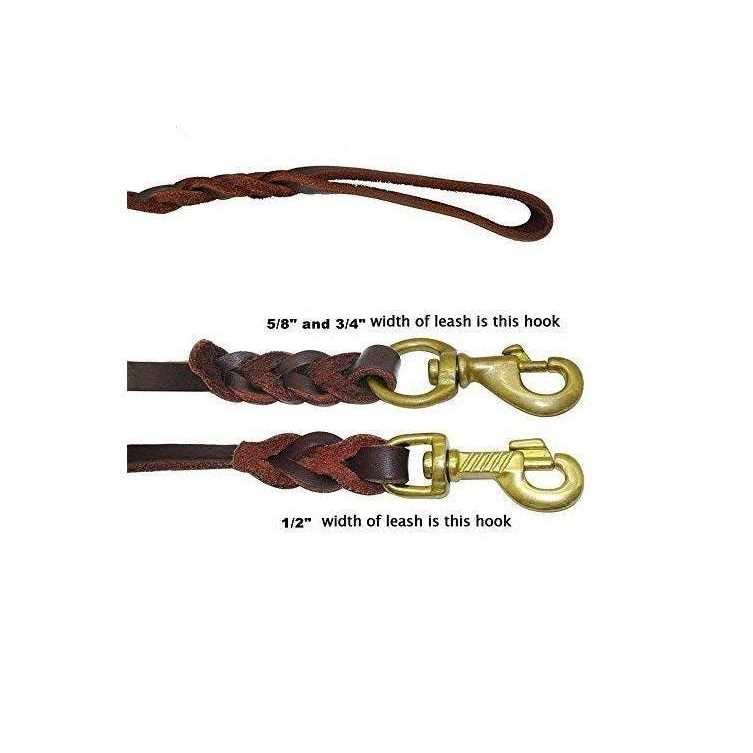 Leather 6 Foot Braided Dog Leash K441536