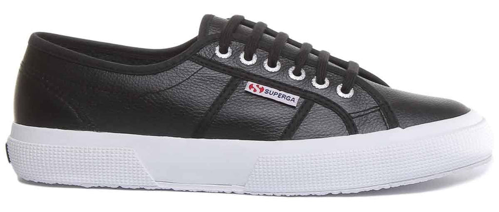 Black Leather Casual Trainers E548