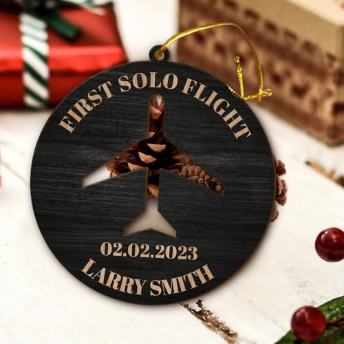 Wooden Airplane Christmas Tree Ornament K3408
