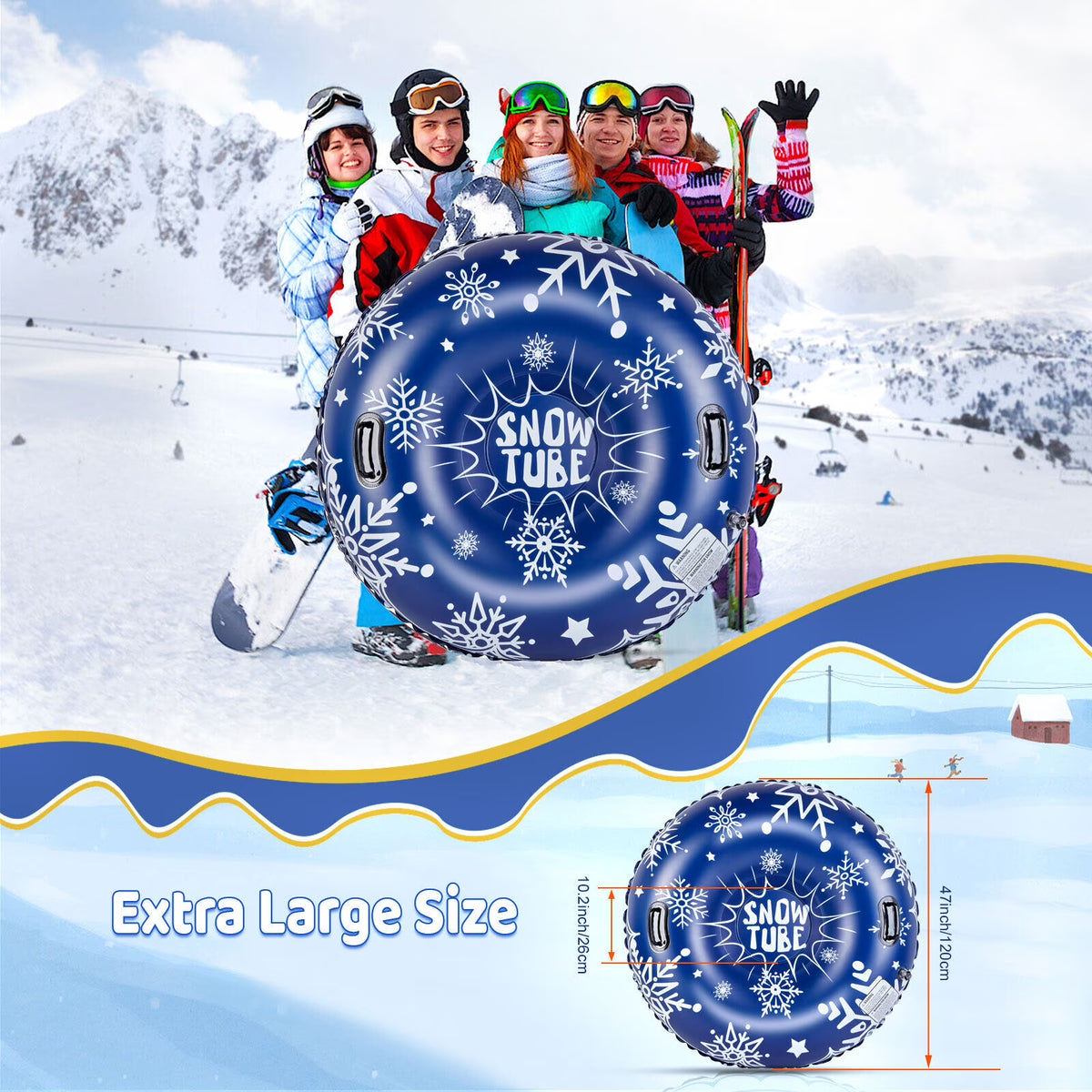 47-Inch Inflatable Snow Tube Sled Z141