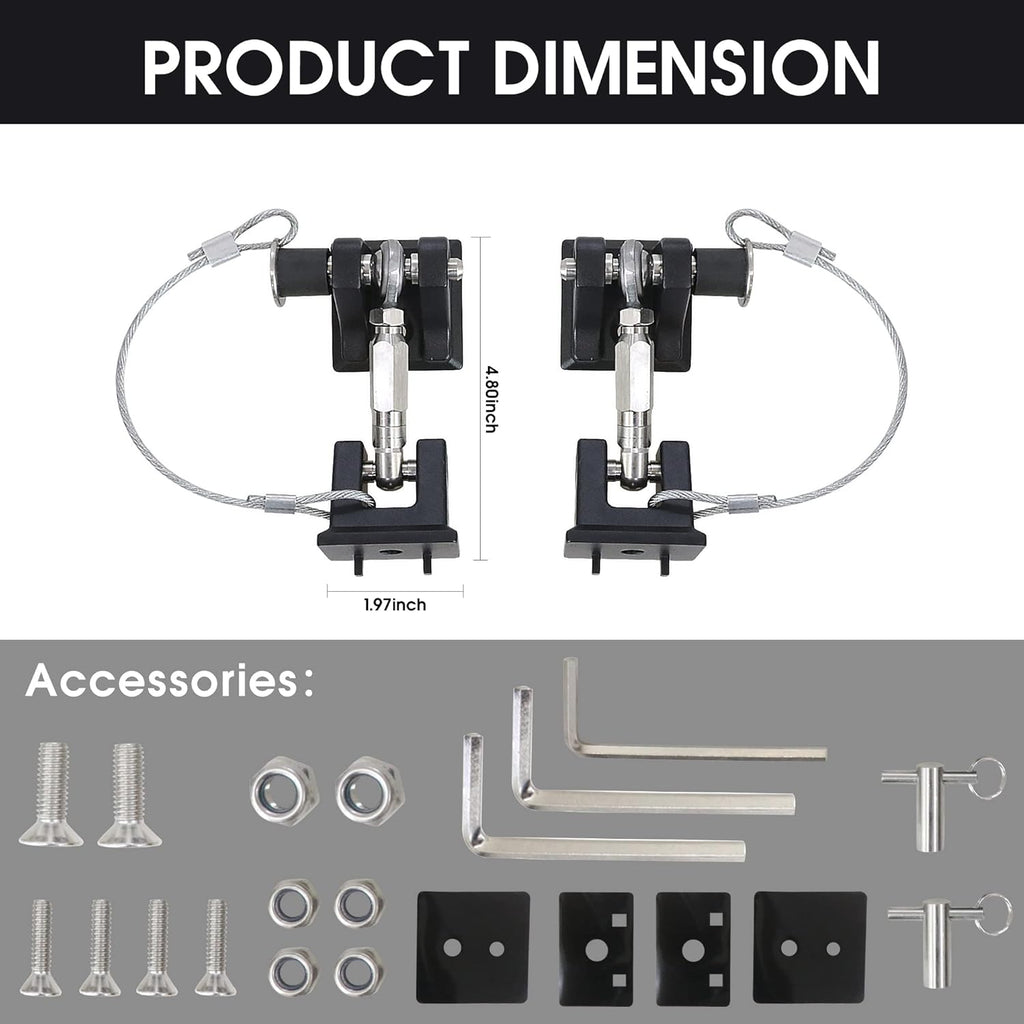 Aluminum Locking Hood Latch Kit for Jeep Wrangler JK E528231