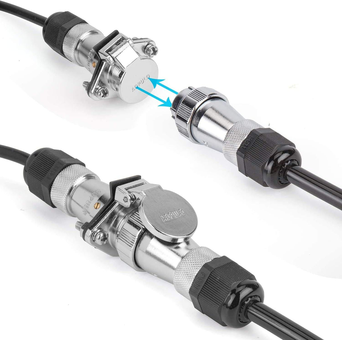 Heavy Duty Vehicle Coil Trailer Cable with 4 PIN AV Connector Disconnect Kit, Pack of 2 H501705