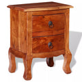 Nightstand with Drawers Solid Acacia Wood A46844