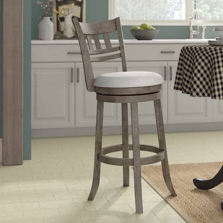 Antique Gray Swivel Bar Stool S78049