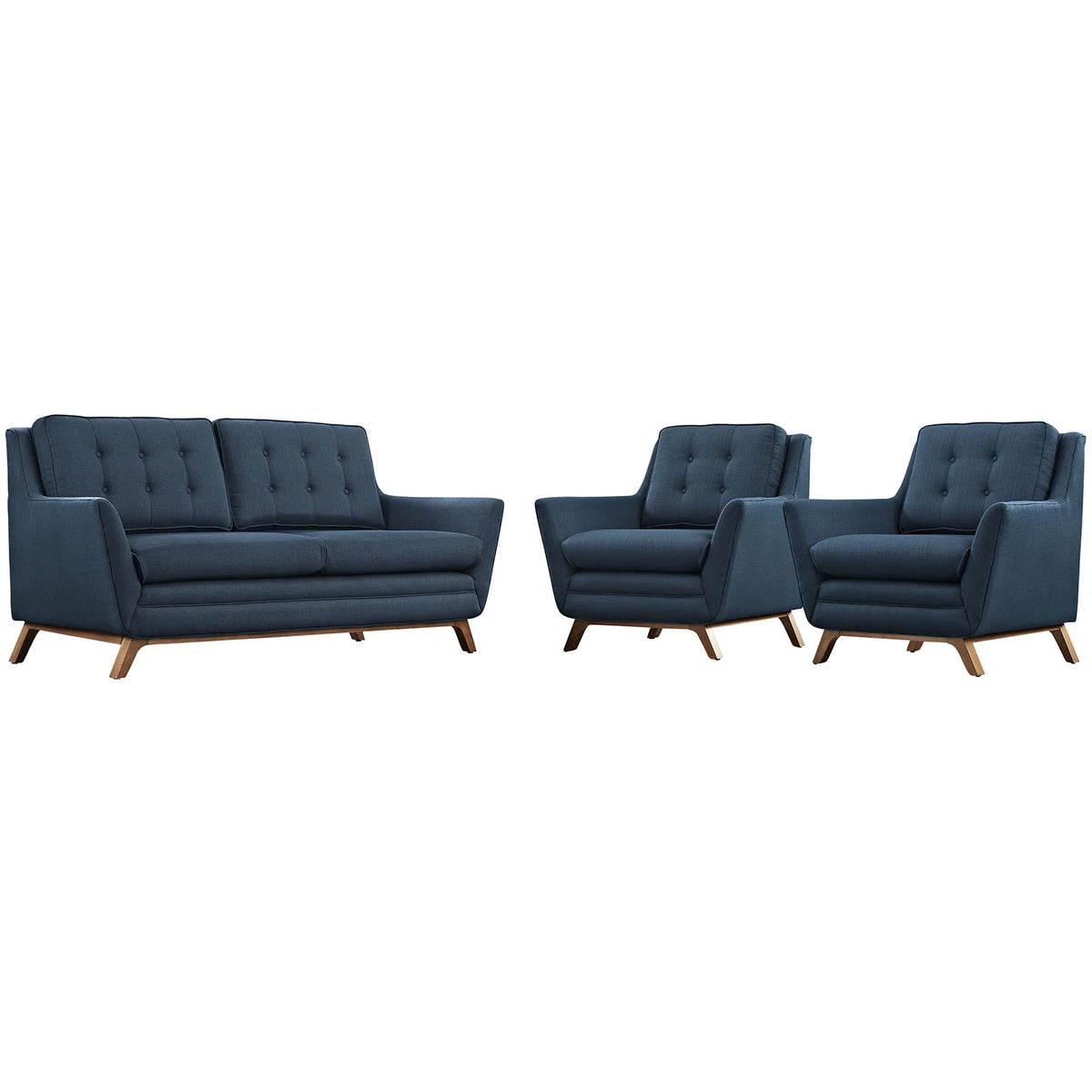Azure 3 Piece Upholstered Fabric Living Room Set N530829