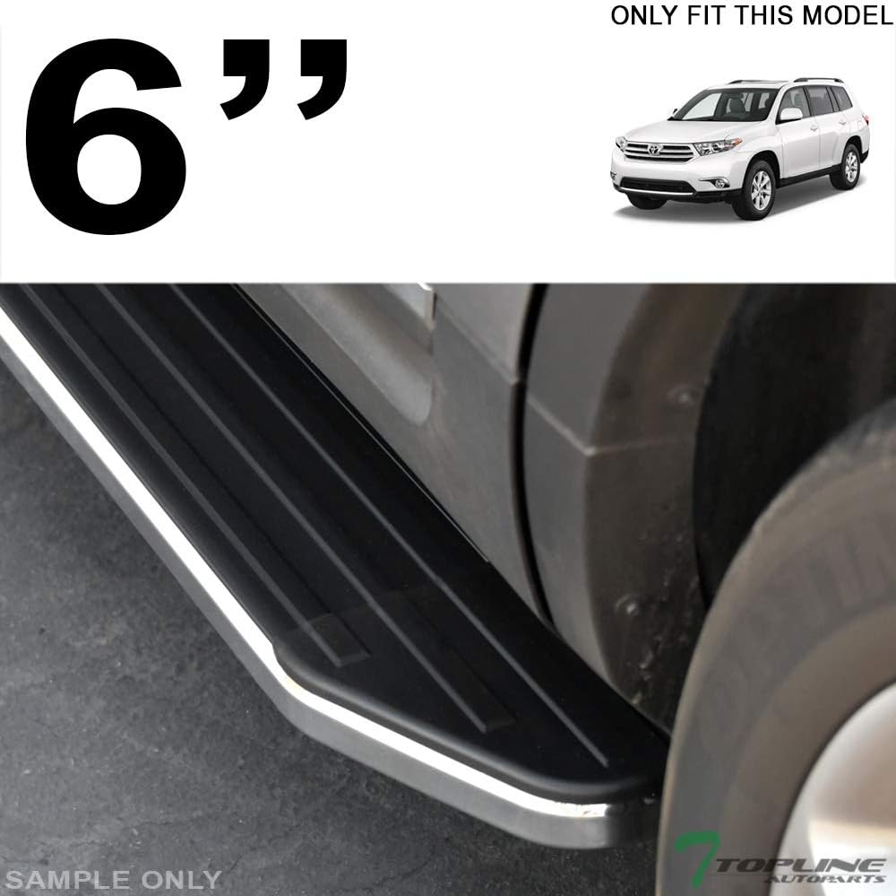 6" Black Aluminum Side Step Rail Running Boards C30353