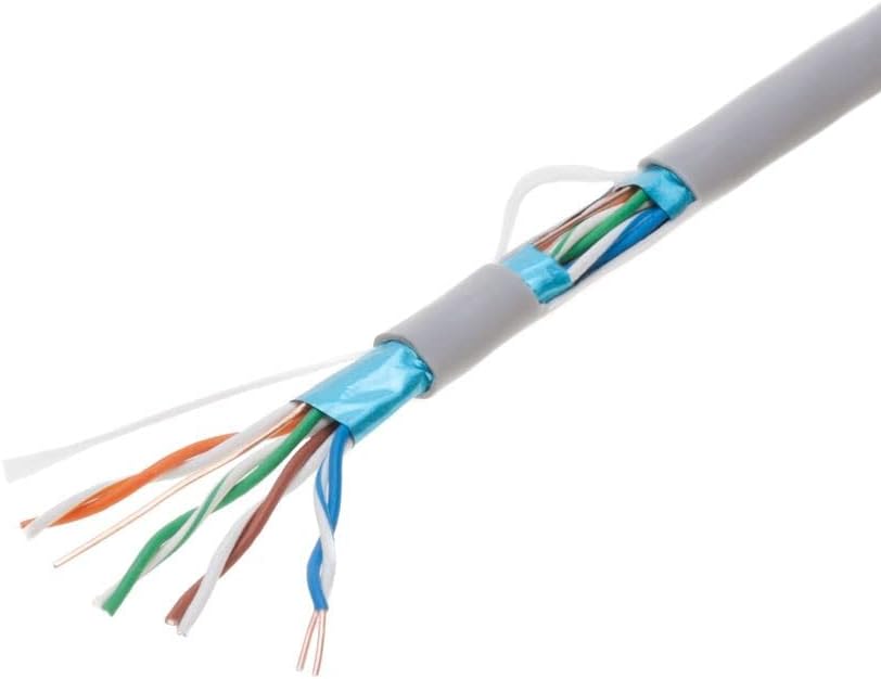 1000ft Cat5e White Solid 24AWG Shielded FTP Bulk Network Wire J51308