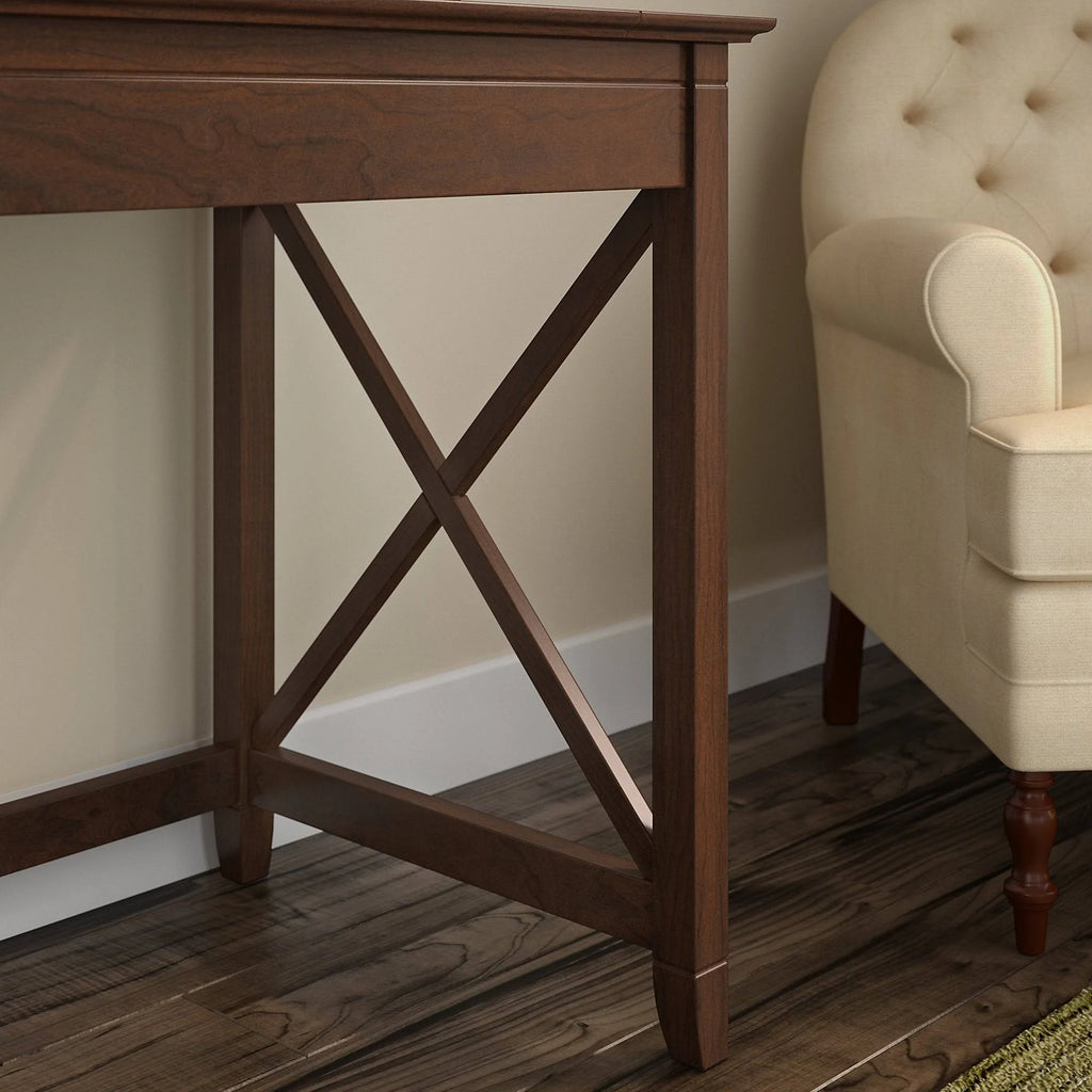 48x22 Engineered Wood Writing Desk with Lateral File Cabinet, Dark Gray Hickory G147876