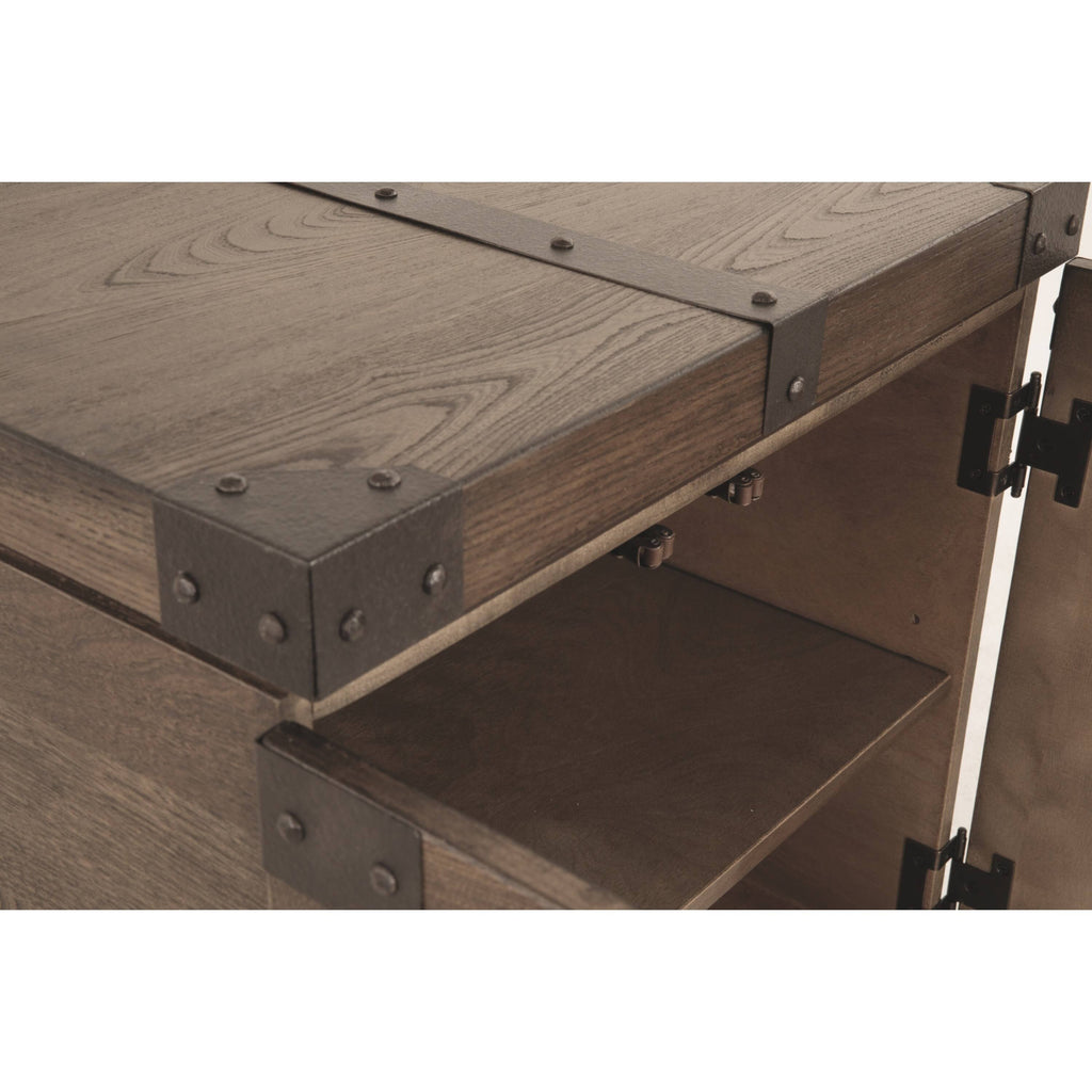 Grayish Brown Square End Table L55415