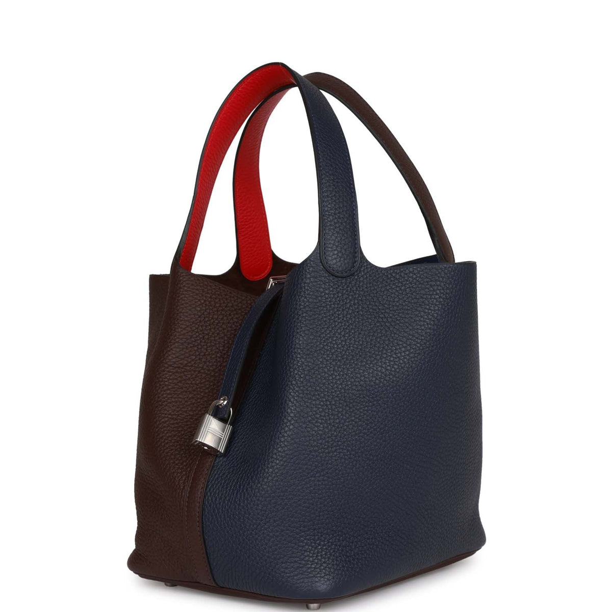 Bleu Nuit Framboise Rouge Sellier Clemence Palladium Hardware Bucket Bag F74497