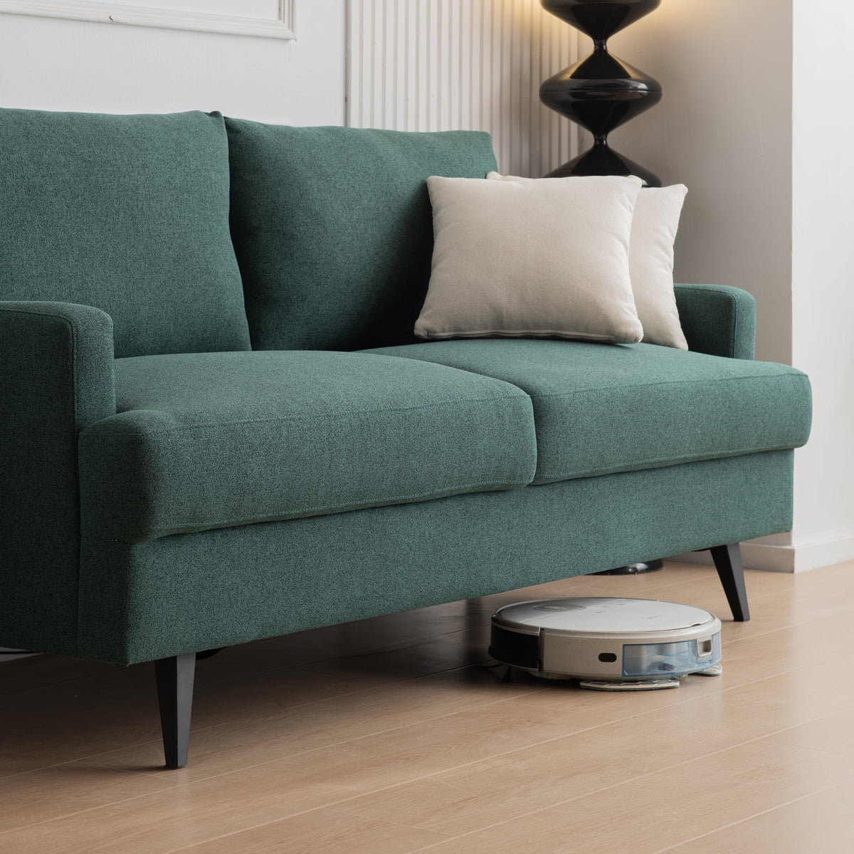 Emerald Fabric Upholstered Sofa with Metal Legs N519