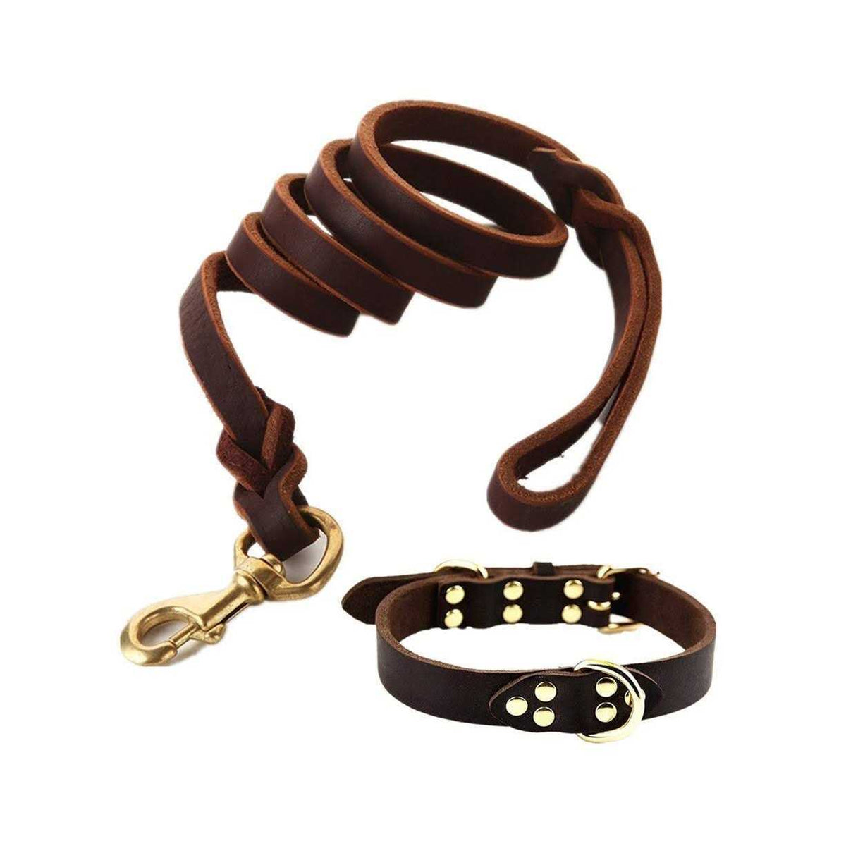 Leather 6 Foot Braided Dog Leash K441536
