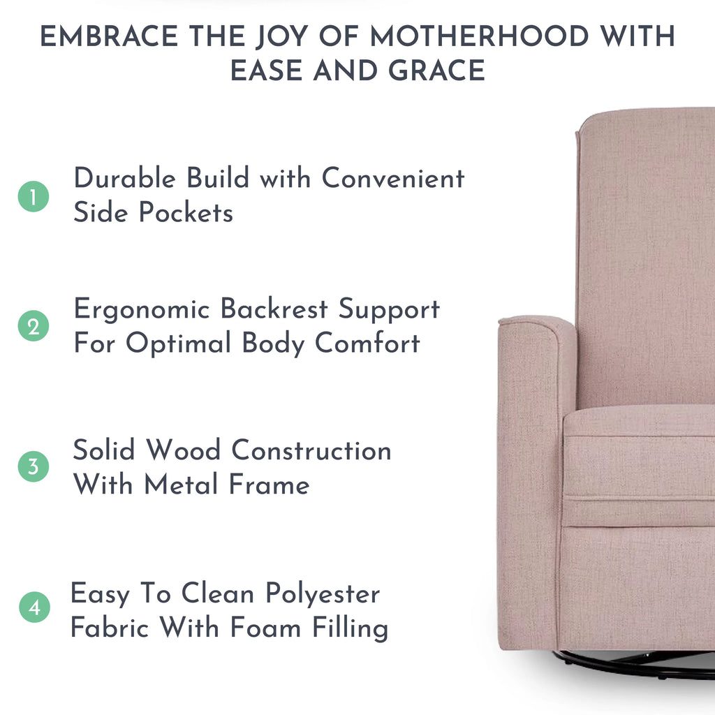 Rose Polyester Glider Recliner H80273