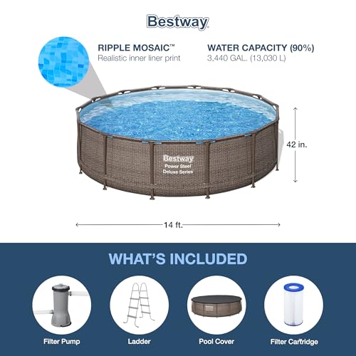 14' x 42" Round Above Ground Swimming Pool Set with Filter Pump P12466