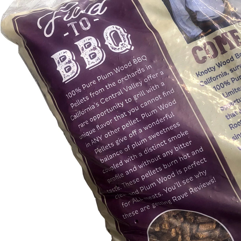 Plum Wood BBQ Cooking Pellets 20 lb Bag A572