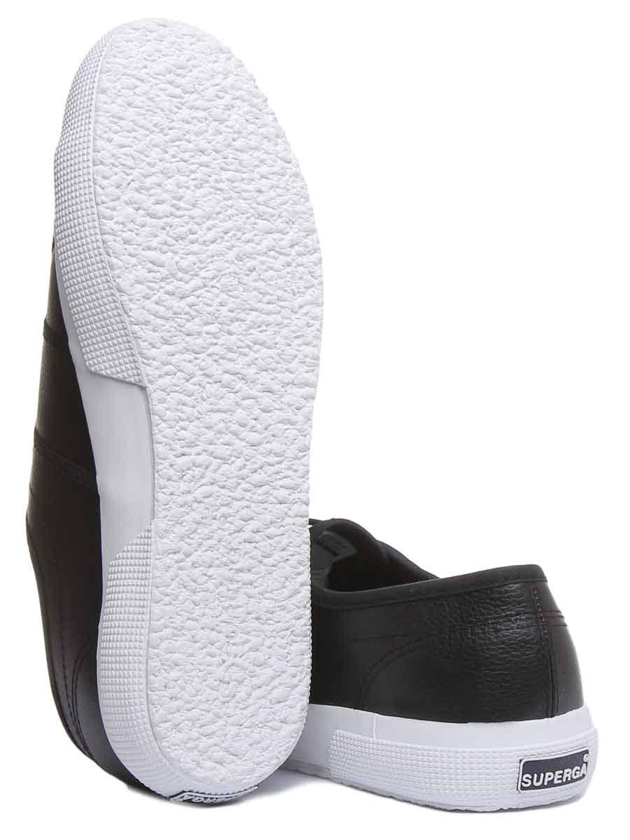 Black Leather Casual Trainers E548