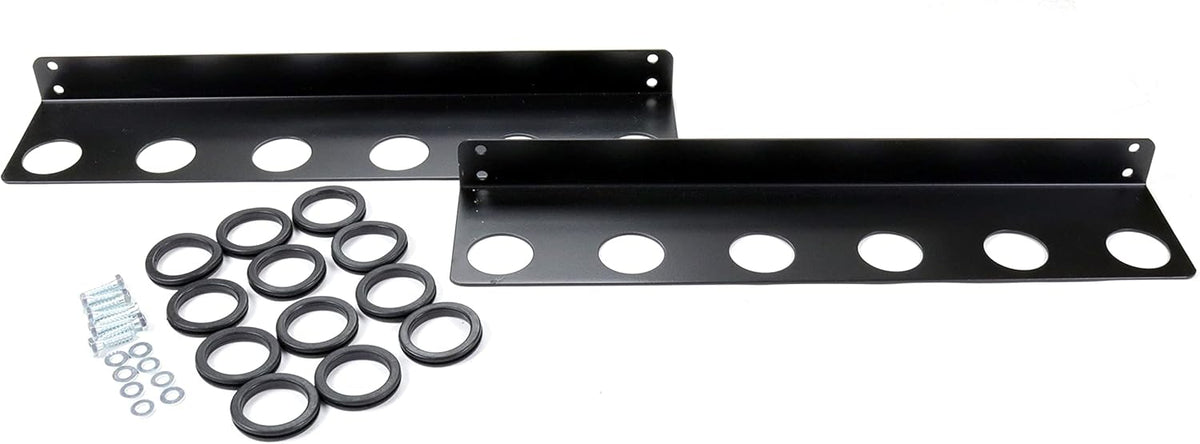 Black Powder Coated Steel Wall Mounted Tool Rack Pack of 2 Y9435