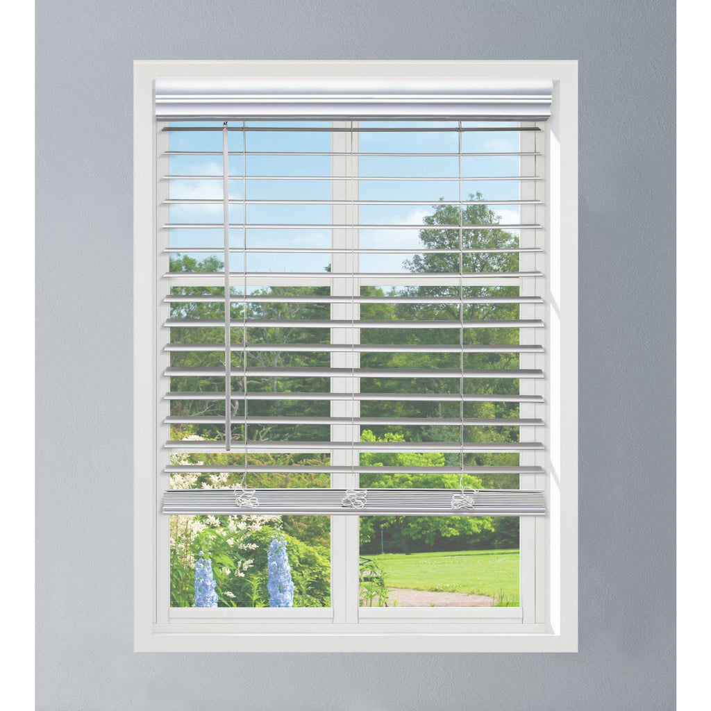 White Faux Wood Blinds C81815