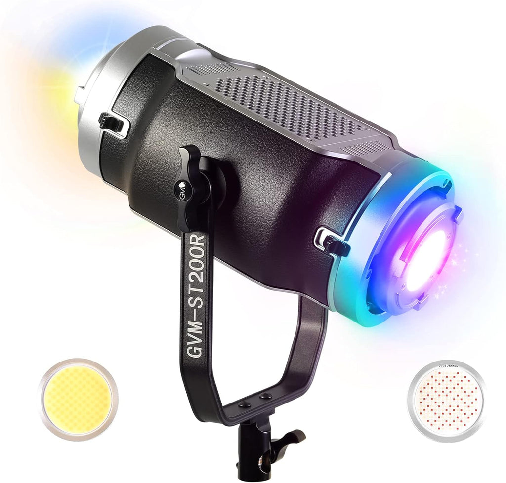 Dual Head Video Light 200W Bi-Color Continuous Lighting with Bowens, V-Mount, DMX, RGB, CRI97, 2700-7500K R8026
