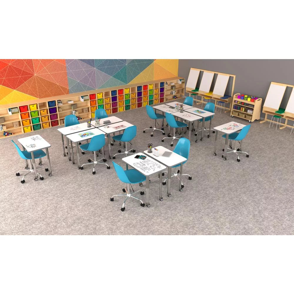 Commercial Laminate Top Desk with Casters 42x42" D601163