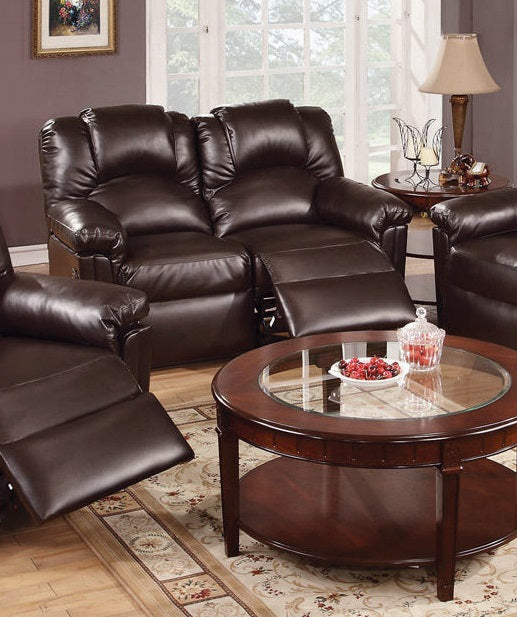 Brown Bonded Leather Glider Recliner Chair I42695