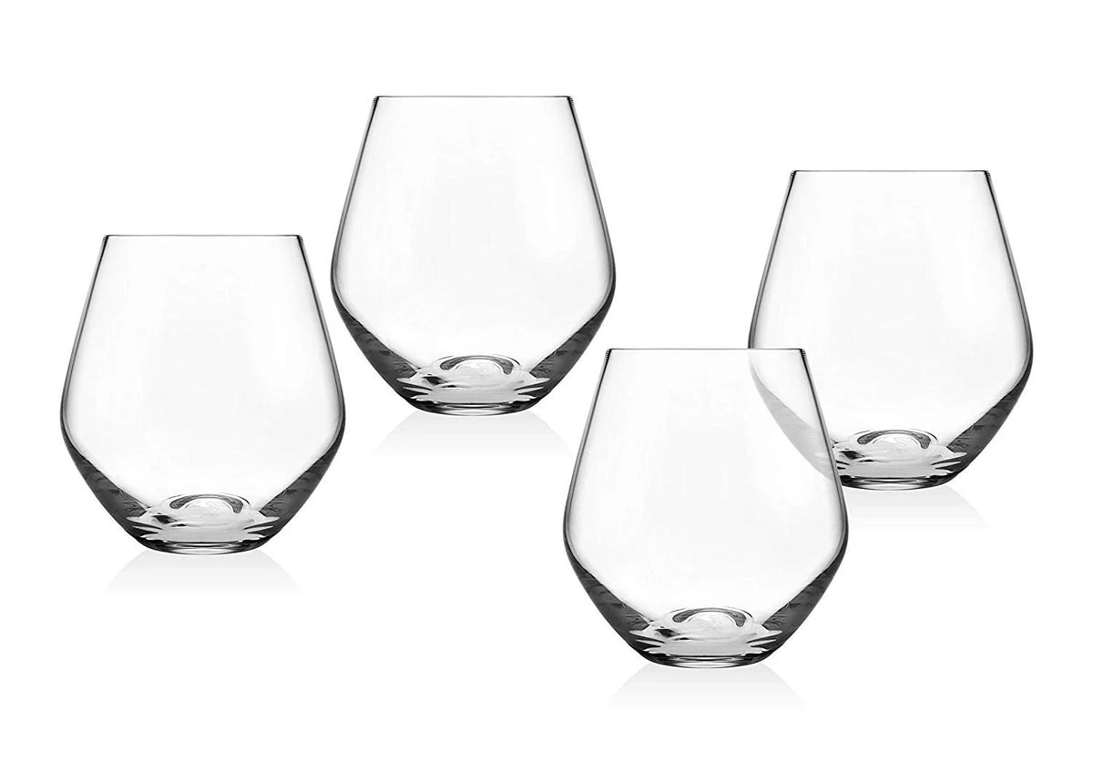 Stemless Wine Goblet Glasses Set of 4 G390