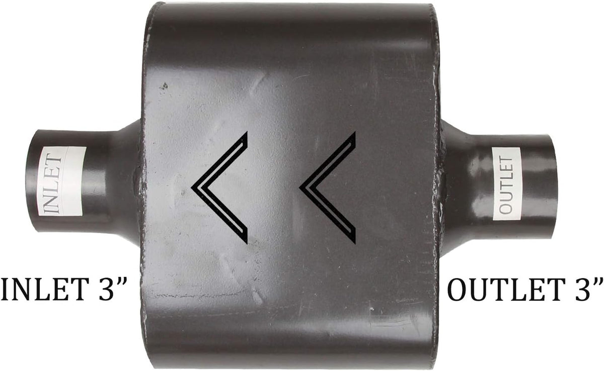 Pair of Single Chamber Performance Race Muffler 3" Center Universal Steel Muffler Pack of 2 Z71754