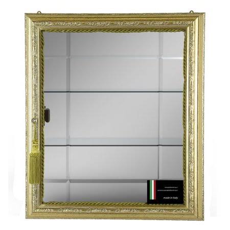 Gold Large Wall Mounted Curio Cabinet M5965