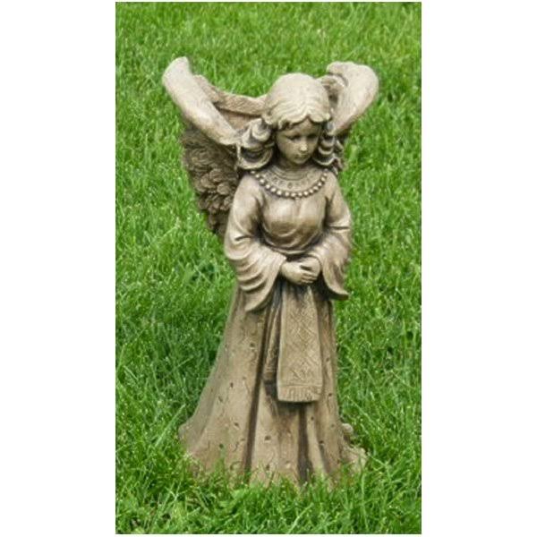 18” Angel with Basket Outdoor Garden Statue Chestnut Finish Y784