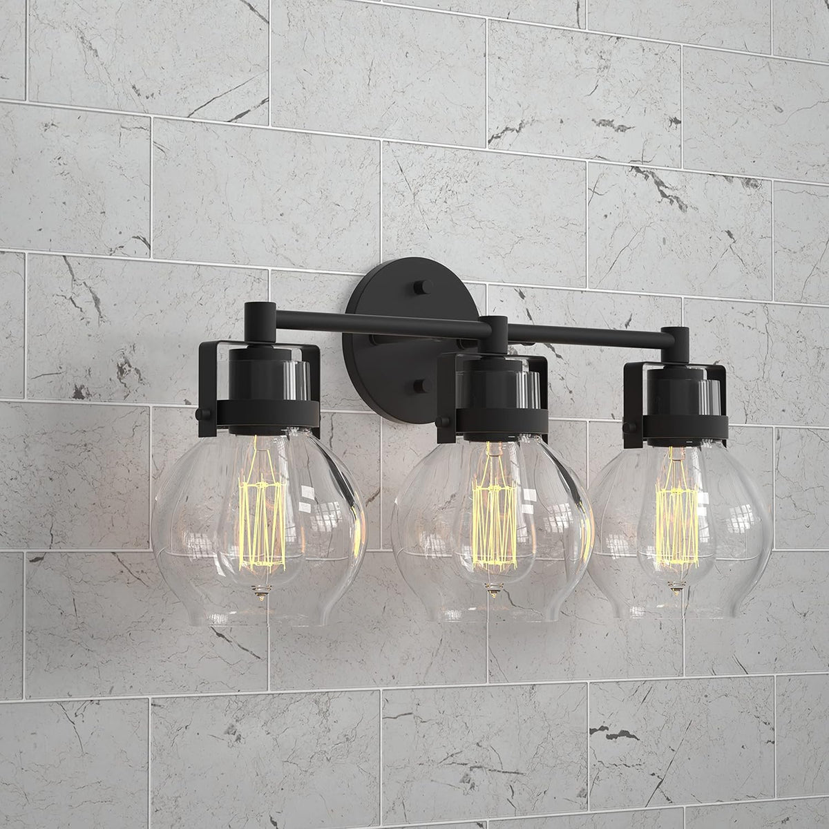 2 Light Black Metal Wall Sconce Lamp Fixture N9443