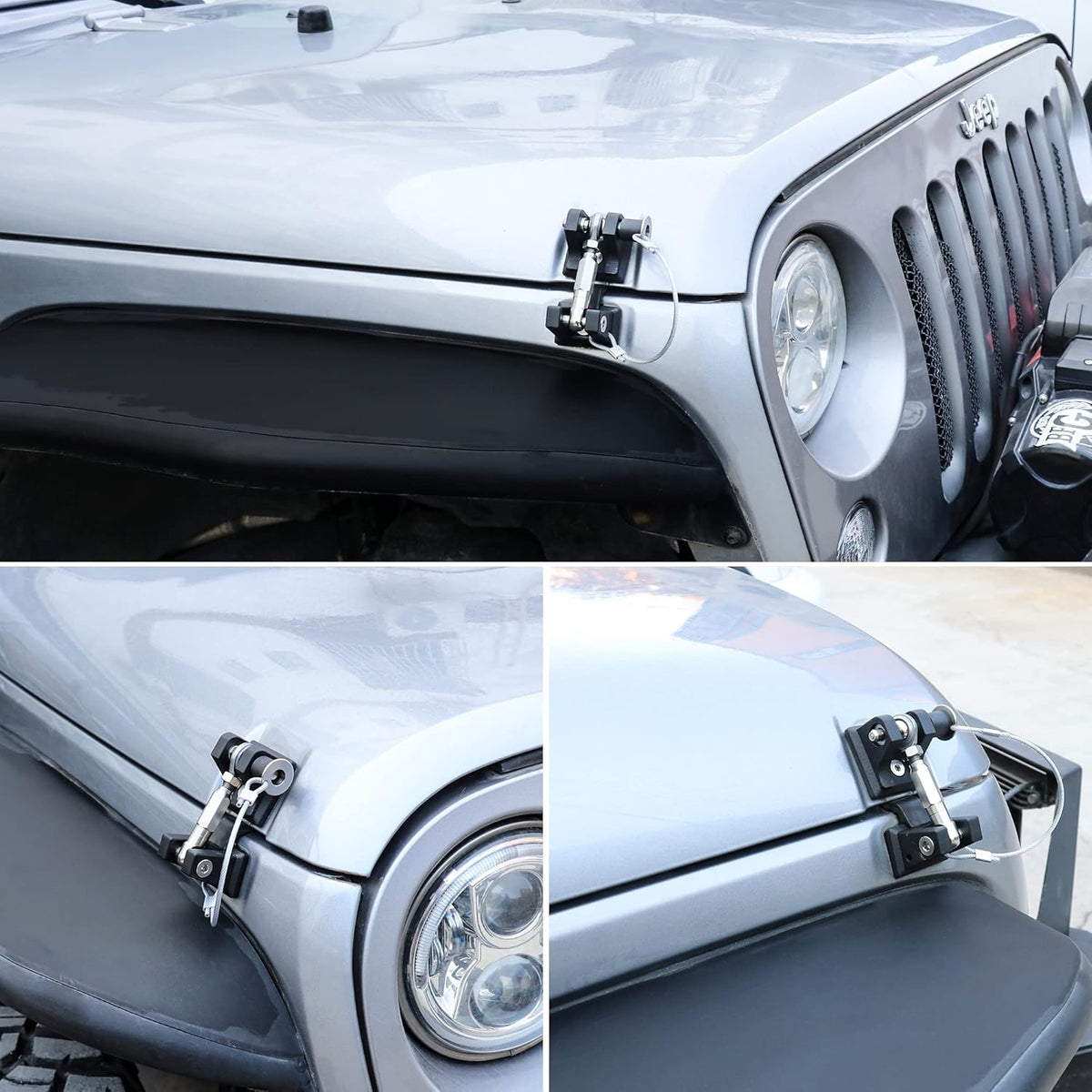 Aluminum Locking Hood Latch Kit for Jeep Wrangler JK E528231