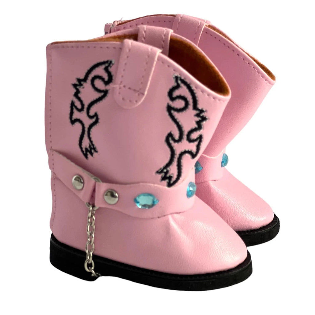 Pink Western Boots with Gems M256649