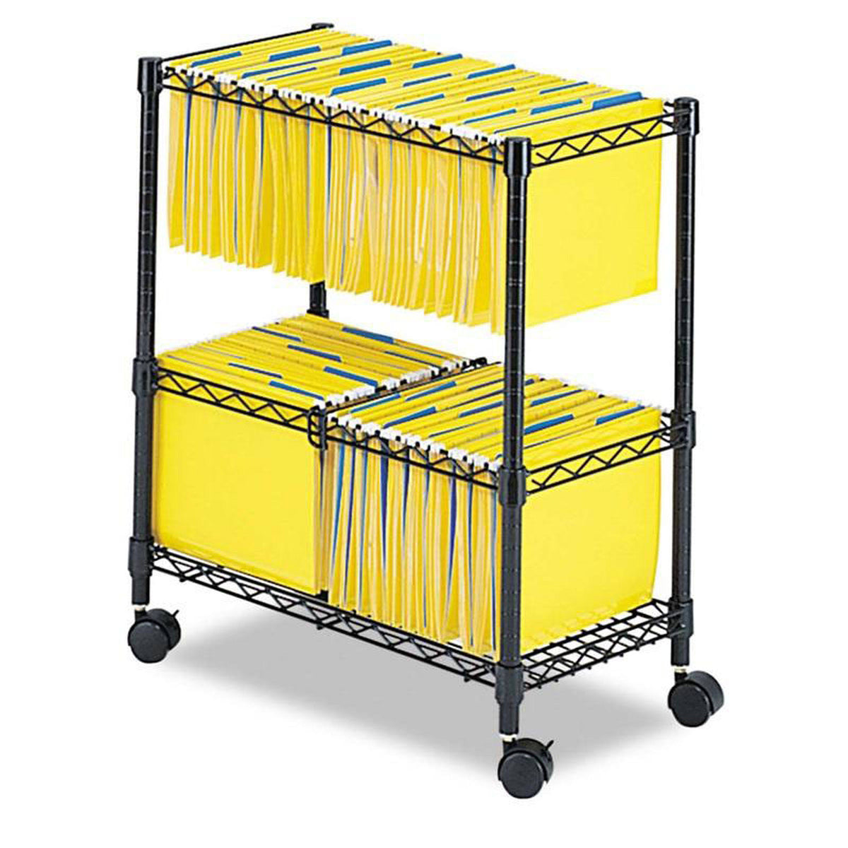 Two-Tier Rolling File Cart Black O22748