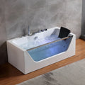 67 Alcove Whirlpool Bathtub with Faucet and LED Lights B5424