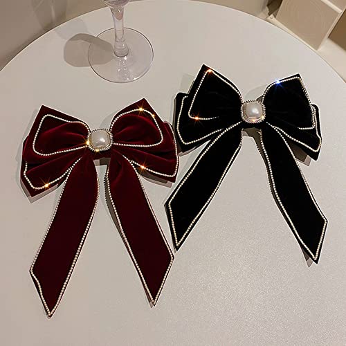 Red Velvet Hair Bow Clip F994