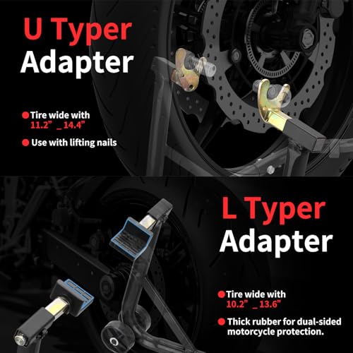 Motorcycle Stand & Lift Combo 882LBS Front/Rear Wheel Stand Black P698