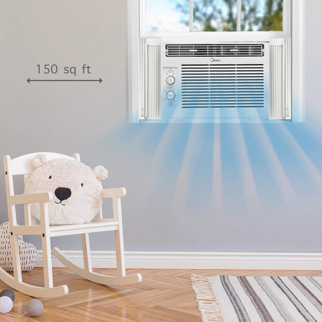 5,000 BTU 150 Sq ft Mechanical Window Air Conditioner, White U62164